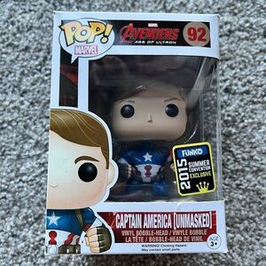 Funko Pop! Marvel Avengers Captain America Unmasked #92 Figure SDCC 2015